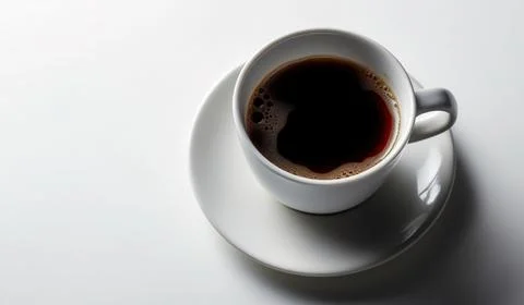 Cup of coffee white background Stock Photos