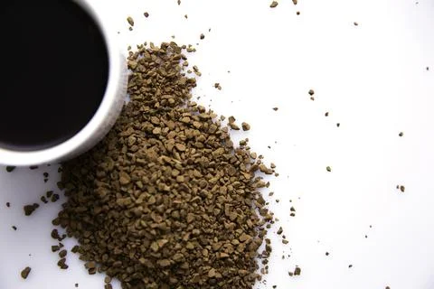 Cup of coffee on white background Foto stock