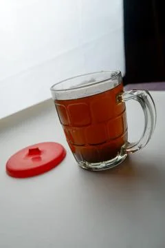 A cup of coffee on a white background Stock Photos