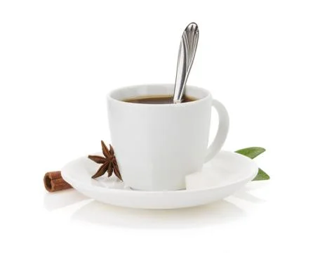Cup of coffee on white Stock Photos