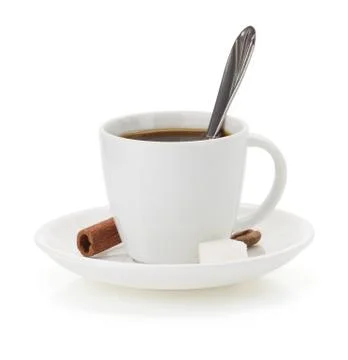 Cup of coffee on white Stock Photos