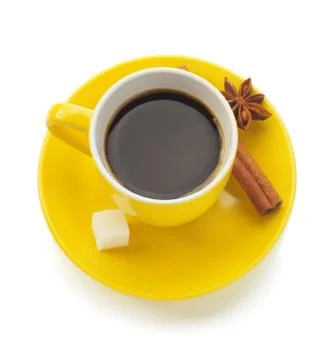 Cup of coffee on white Stock Photos