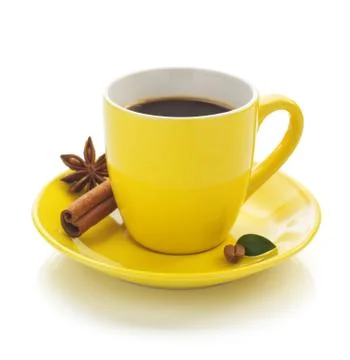 Cup of coffee on white Stock Photos