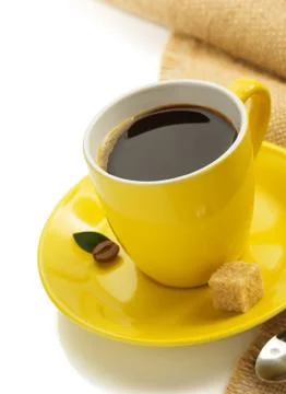 Cup of coffee on white Stock Photos