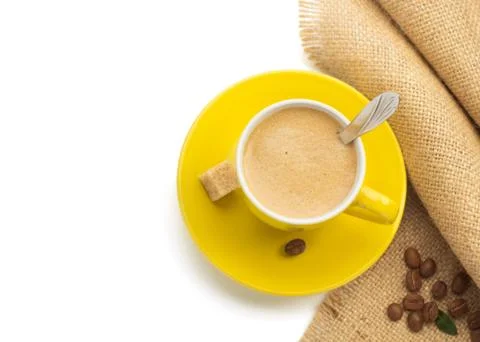 Cup of coffee on white Stock Photos