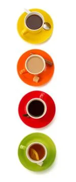 Cup of coffee on white Stock Photos