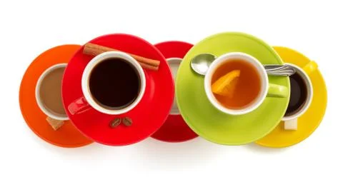 Cup of coffee on white Stock Photos