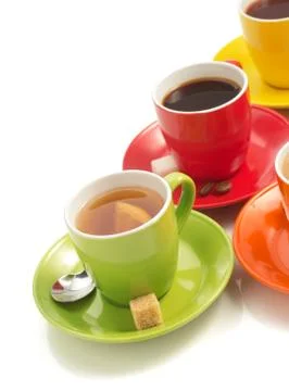 Cup of coffee on white Foto stock