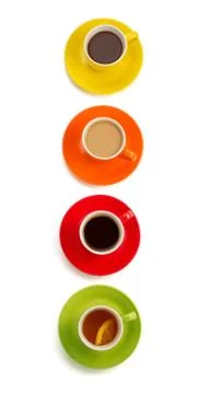 Cup of coffee on white Stock Photos