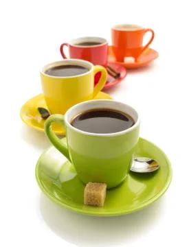 Cup of coffee on white Stock Photos