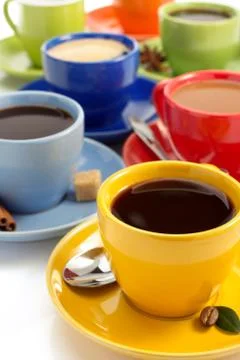 Cup of coffee on white Stock Photos