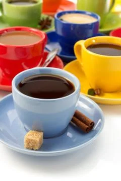 Cup of coffee on white Stock Photos