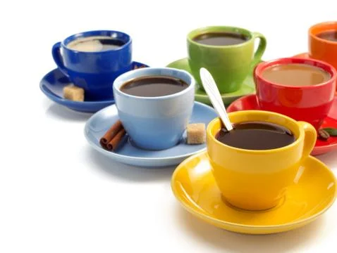 Cup of coffee on white Stock Photos