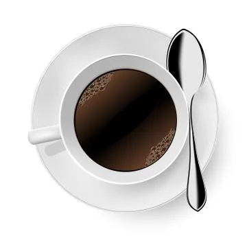 Cup of coffee on white. Vector Stock Illustration