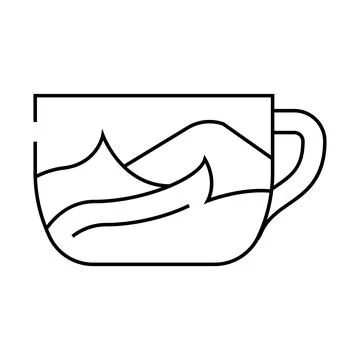 Cup coloring and drawing line icon vector illustration Stock Illustration
