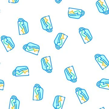 Cup coloring and drawing vector seamless pattern Illustrazione stock