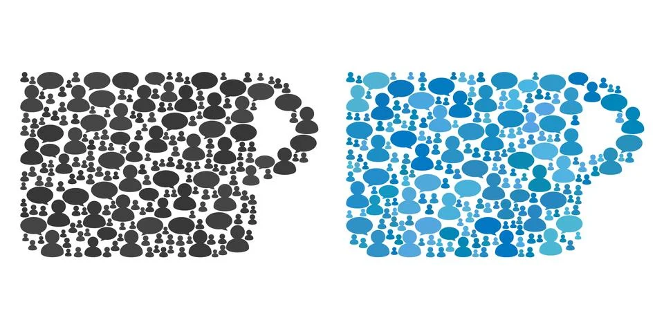 Cup Composition Icons of Message Clouds and Men Stockillustratie