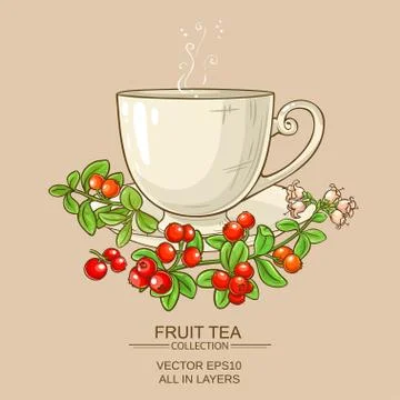 Cup of cranberry tea Stock Illustration