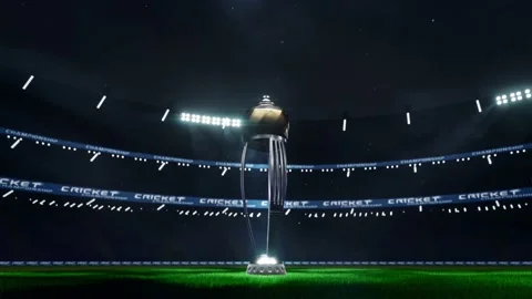 Cup in cricket stadium Stock Footage 141310568