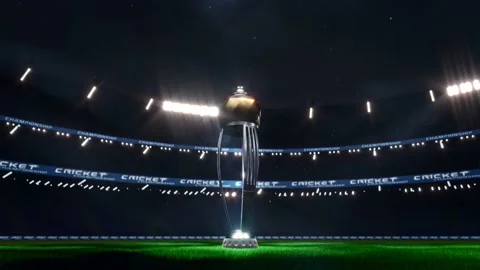 Cup in cricket stadium Glow Stock Footage 141310827