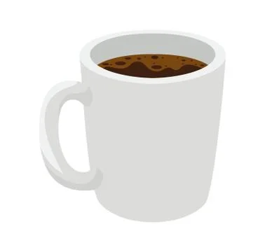 Cup of dark coffee in white background Stock Illustration