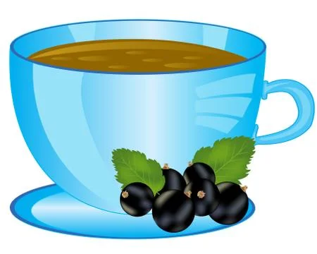 Cup of the drink with berry Illustrazione stock