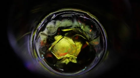 A cup of drink with ice is turned at a bar Stock Footage 41458926