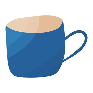 Cup drink tea coffee blue icon element Stock-Illustration