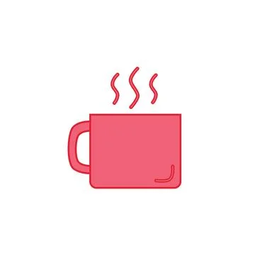 Cup with drink on white background. Main object. Comic bright color vector Stockillustratie