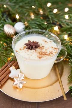 Cup of egg nog Stock Photos