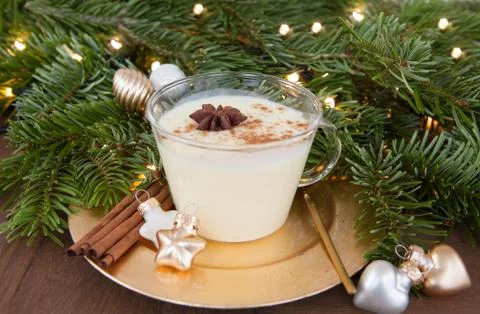 Cup of egg nog Stock Photos