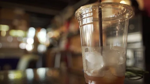 Cup of empty iced coffee Video stock 121107959