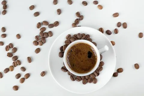 Cup of espresso coffee Stock Photos