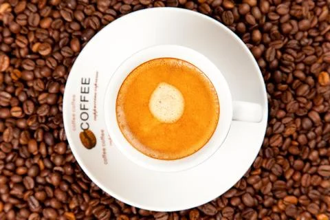 Cup of espresso coffee Stock Photos