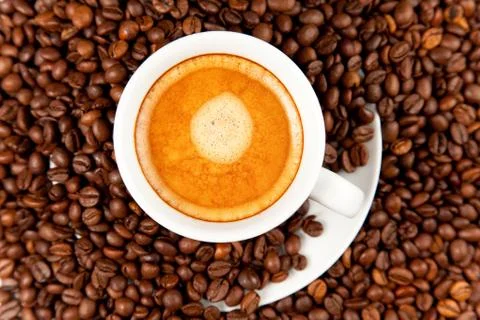 Cup of espresso coffee Stock Photos