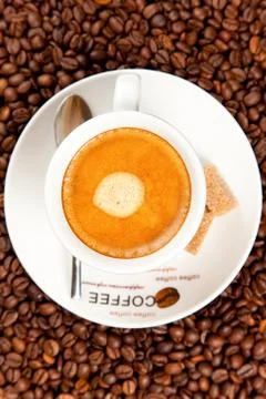 Cup of espresso coffee Stock Photos