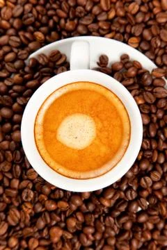 Cup of espresso coffee Stock Photos