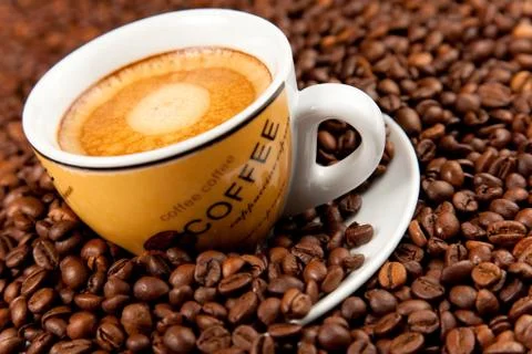 Cup of espresso coffee Stock Photos