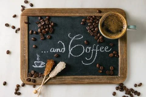 Cup of espresso coffee Stock Photos