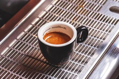 Cup of espresso coffee Stock Photos