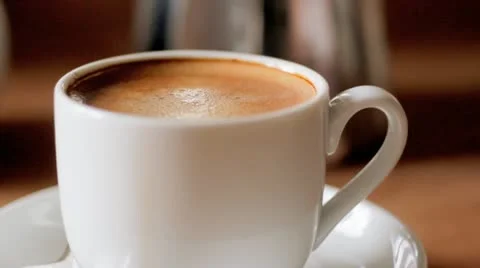 Cup of espresso coffee, tracking shot Video stock 12024447