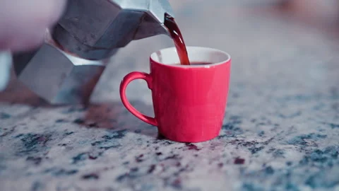Cup of espresso in red cup Stock-Footage 331158054