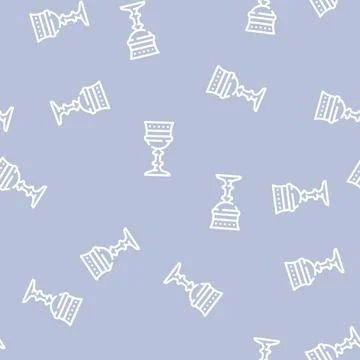 Cup fairy tale line vector seamless pattern 스톡 일러스트