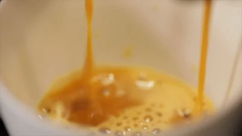Cup is Filled with Coffee Extreme Closeup No. 2 Stock Footage 99162789
