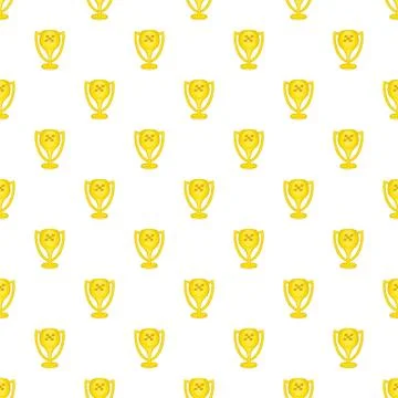 Cup for first place pattern, cartoon style 스톡 일러스트