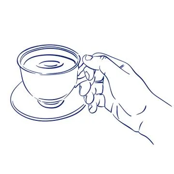 Cup of fragrant coffee in hand Stock Illustration