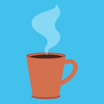 A cup of fresh coffee. Vector illustration. Flat style. Decorative design for Stock Illustration