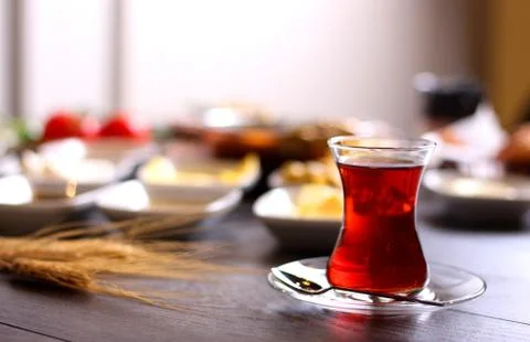 A cup of freshly fermented tea for breakfast Stock Photos