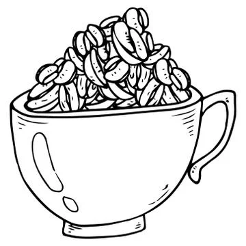 Cup full of coffee beans icon. Vector illustration of a cup with coffee beans Stock-Illustration