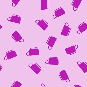 Cup glass package glyph vector seamless pattern Illustrazione stock